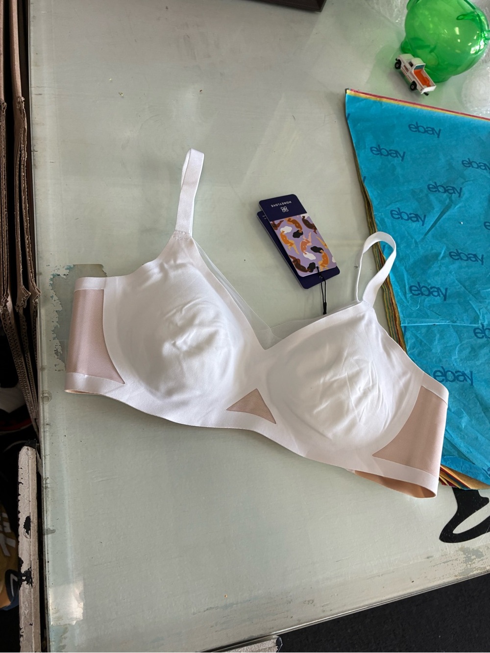 Women’s Honeylove LiftWear Crossover Bra New SZ XL NWT White